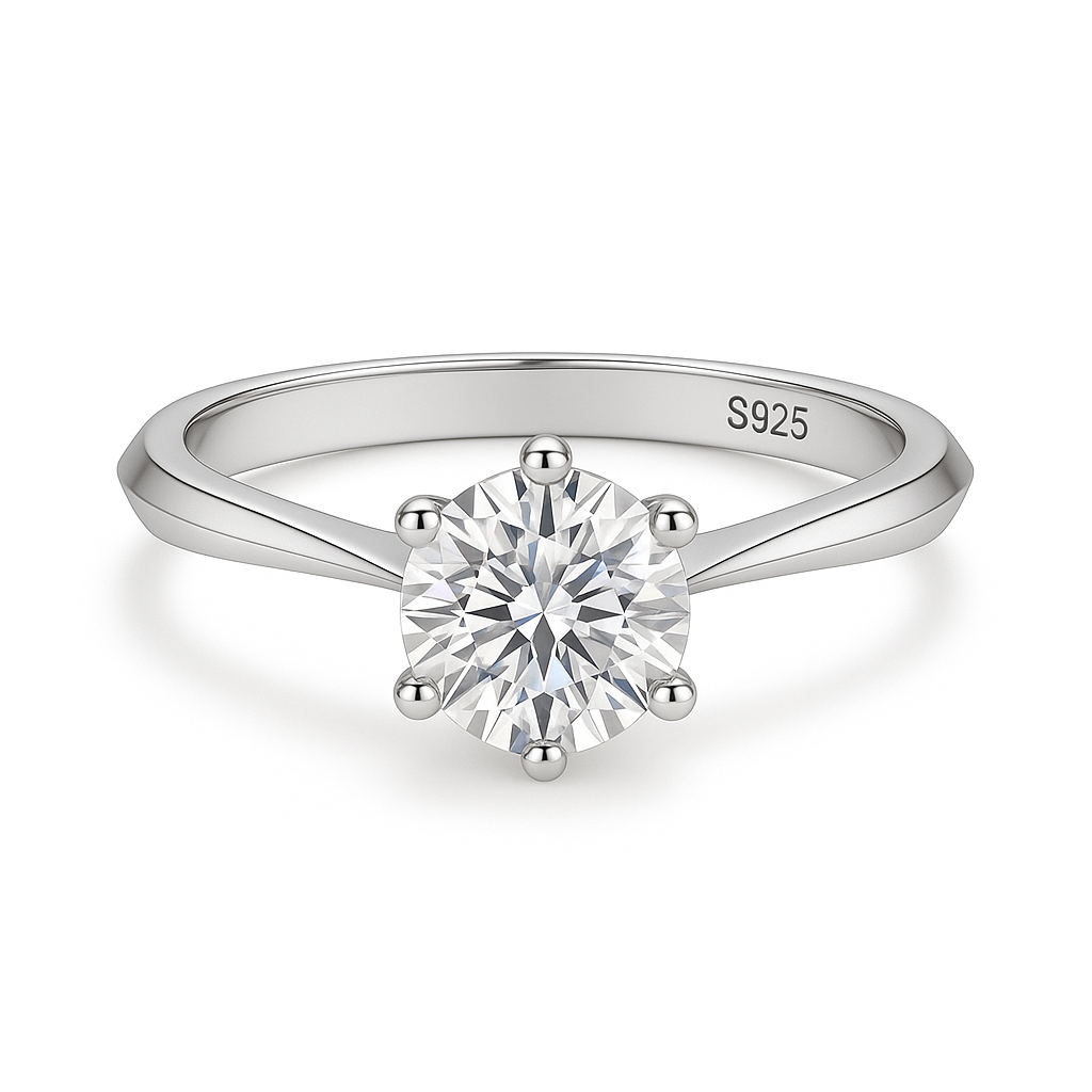 Anel Solitário Moissanite