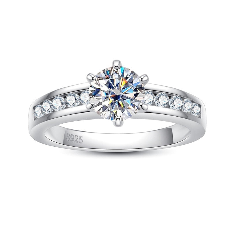 Anel Promise Moissanite Anel Solitário