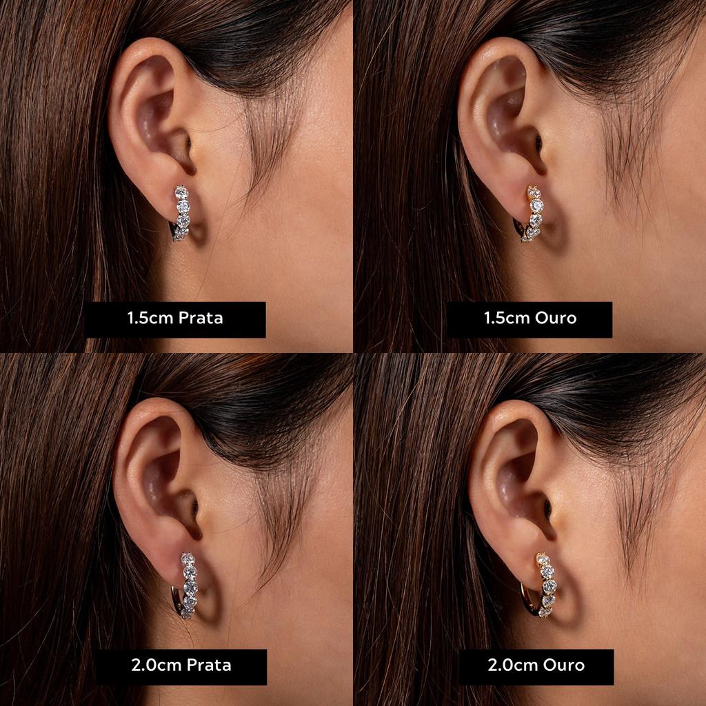 Brinco de Argola Moissanite Brincos