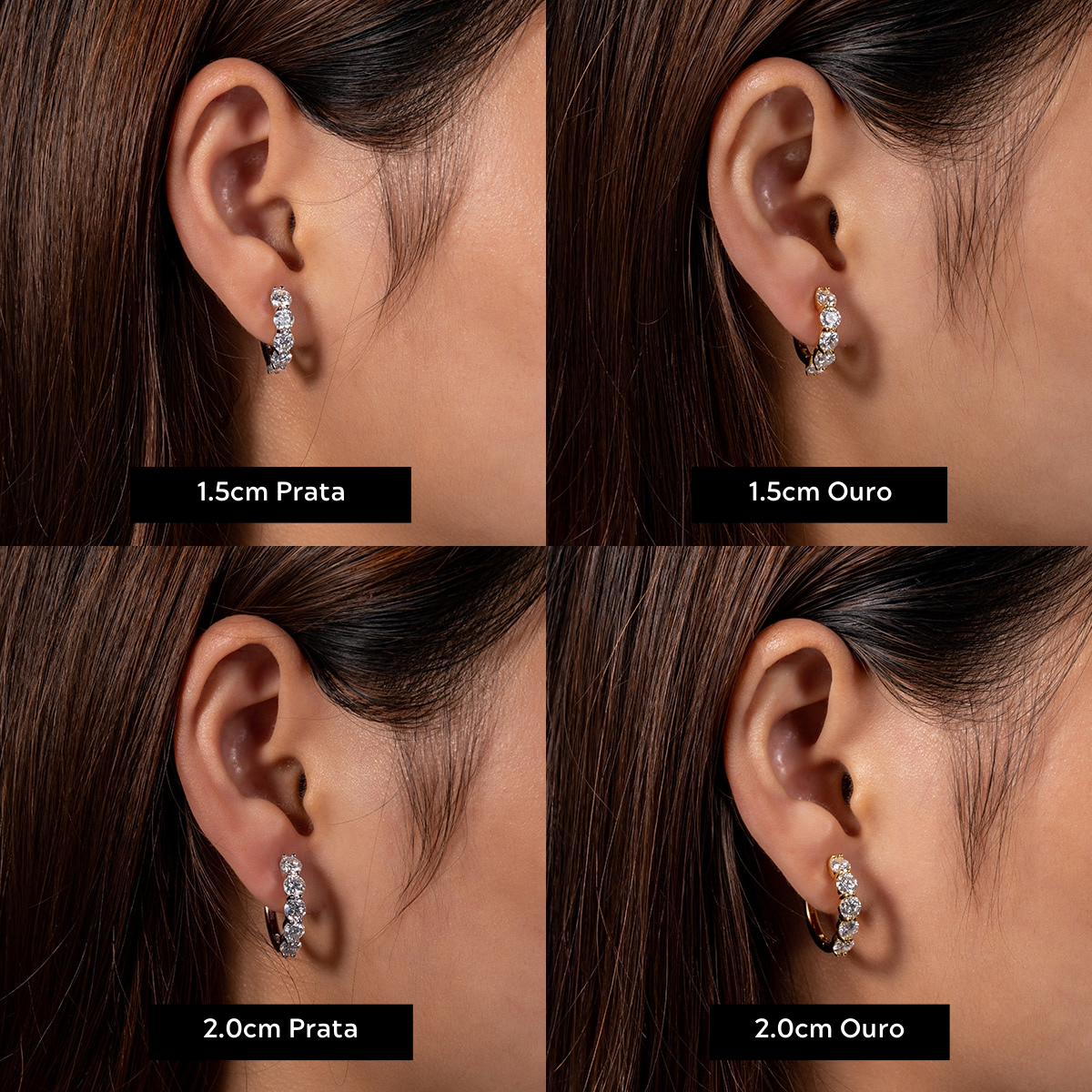 Brinco de Argola Moissanite Brincos