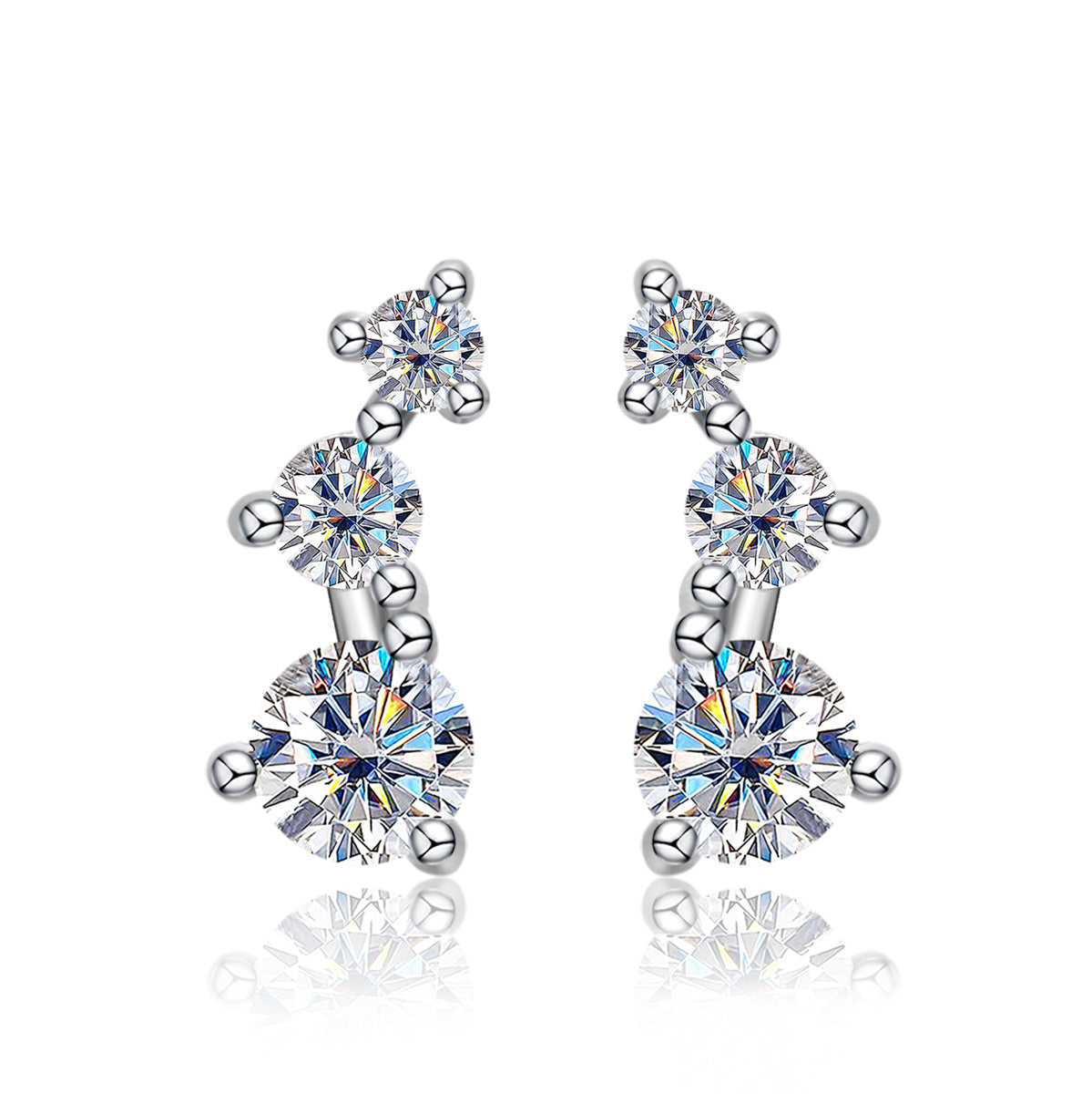 Brinco Trio Moissanite Brincos