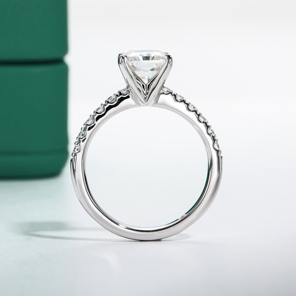 Anel Promise Radiante Moissanite Anel Solitário