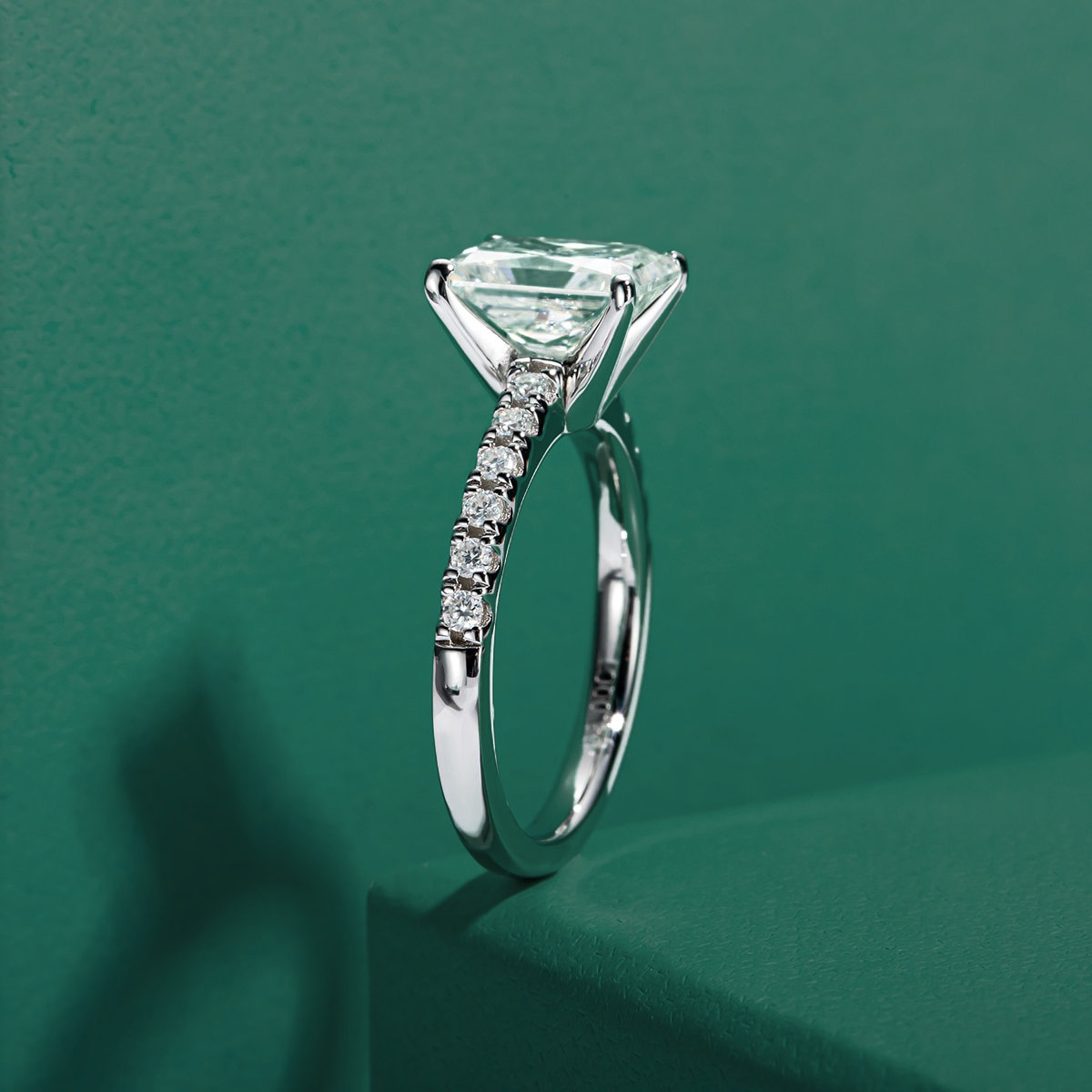 Anel Promise Radiante Moissanite Anel Solitário