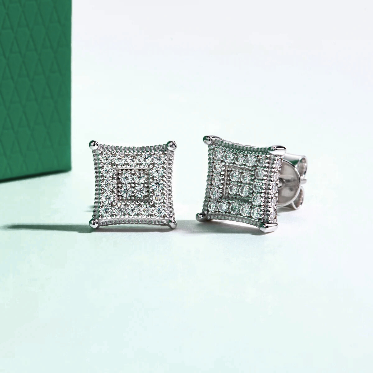 Brinco Quadrille Moissanite Moissanite Brincos