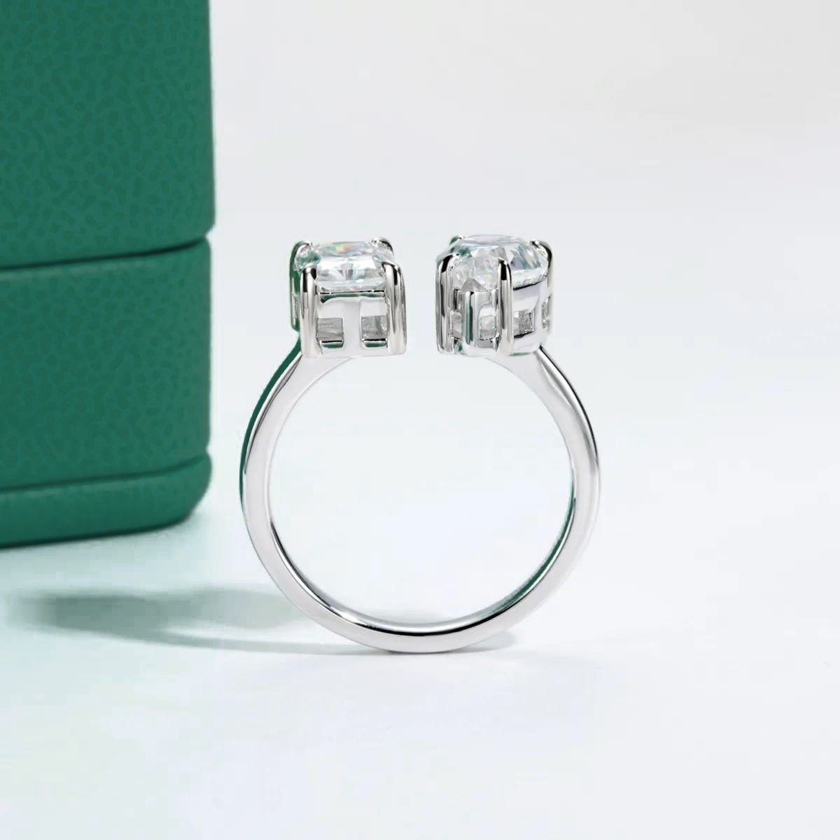 Anel Radiant Pear Moissanite Anel Solitário
