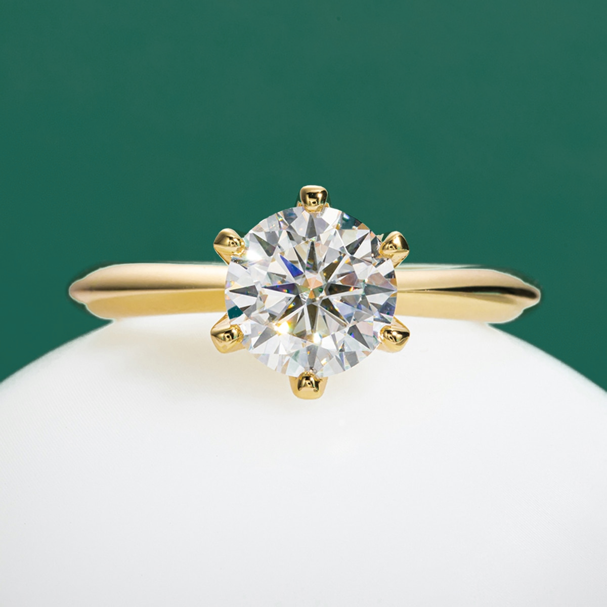 Anel Solitário Gold Moissanite 10 / 1ct Anel Solitário