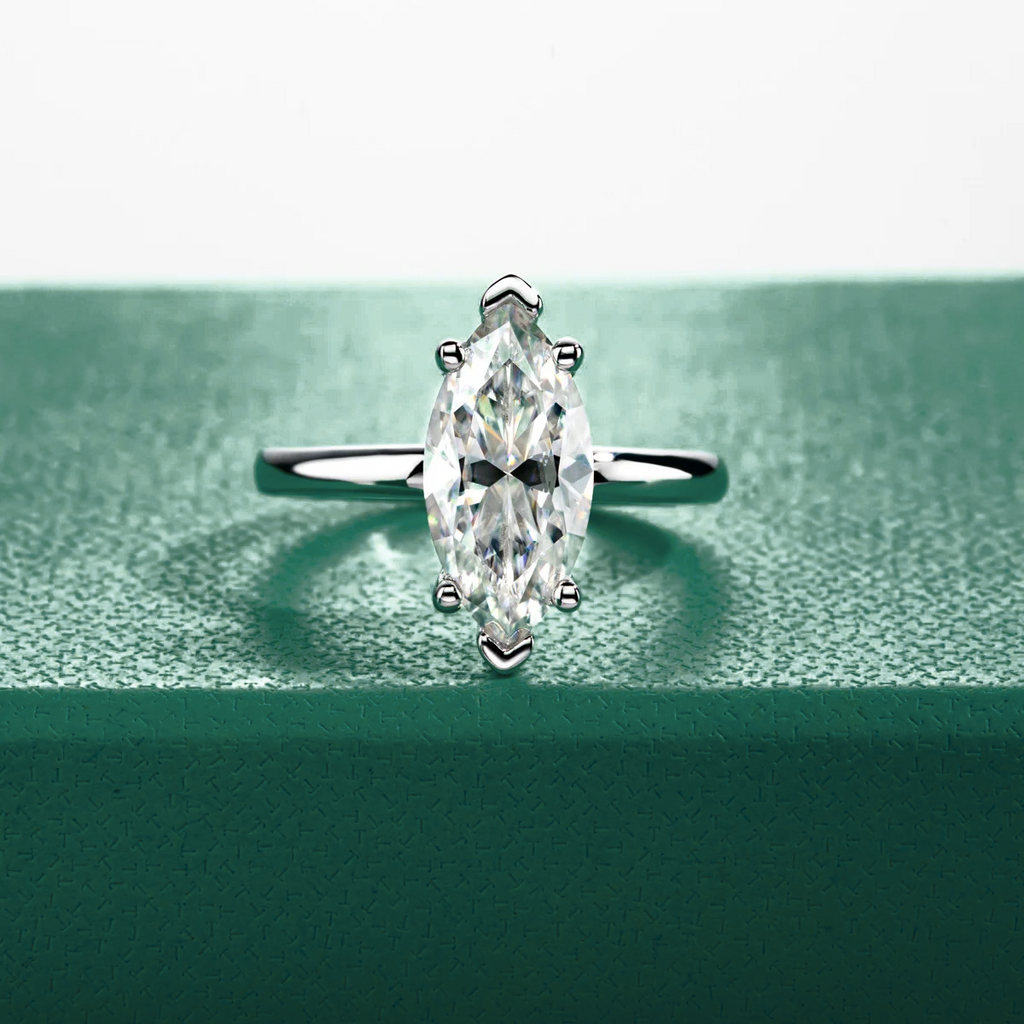 Anel Solitário Marquesa Moissanite 11 Anel Solitário