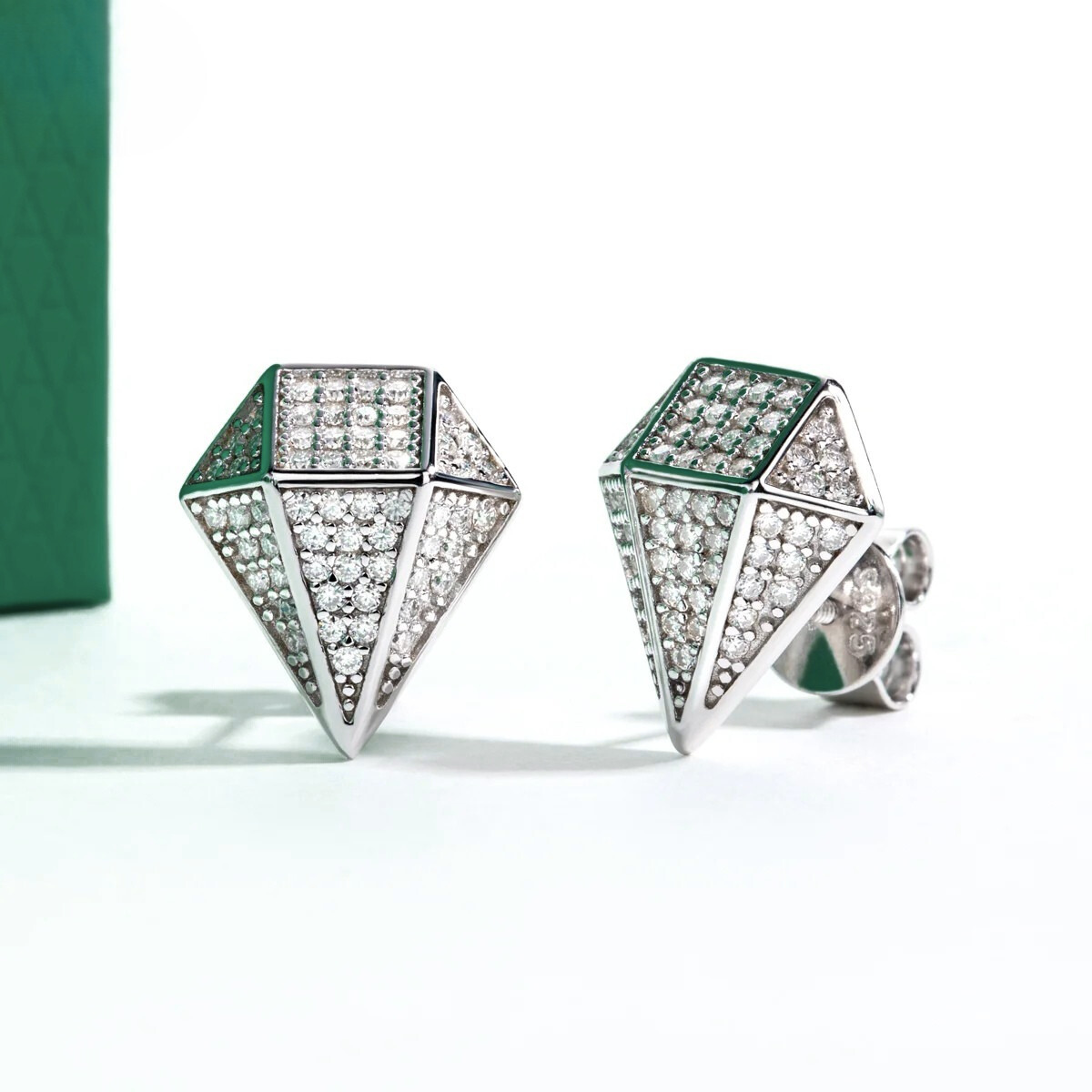 Brinco Prisma Moissanite Moissanite Brincos