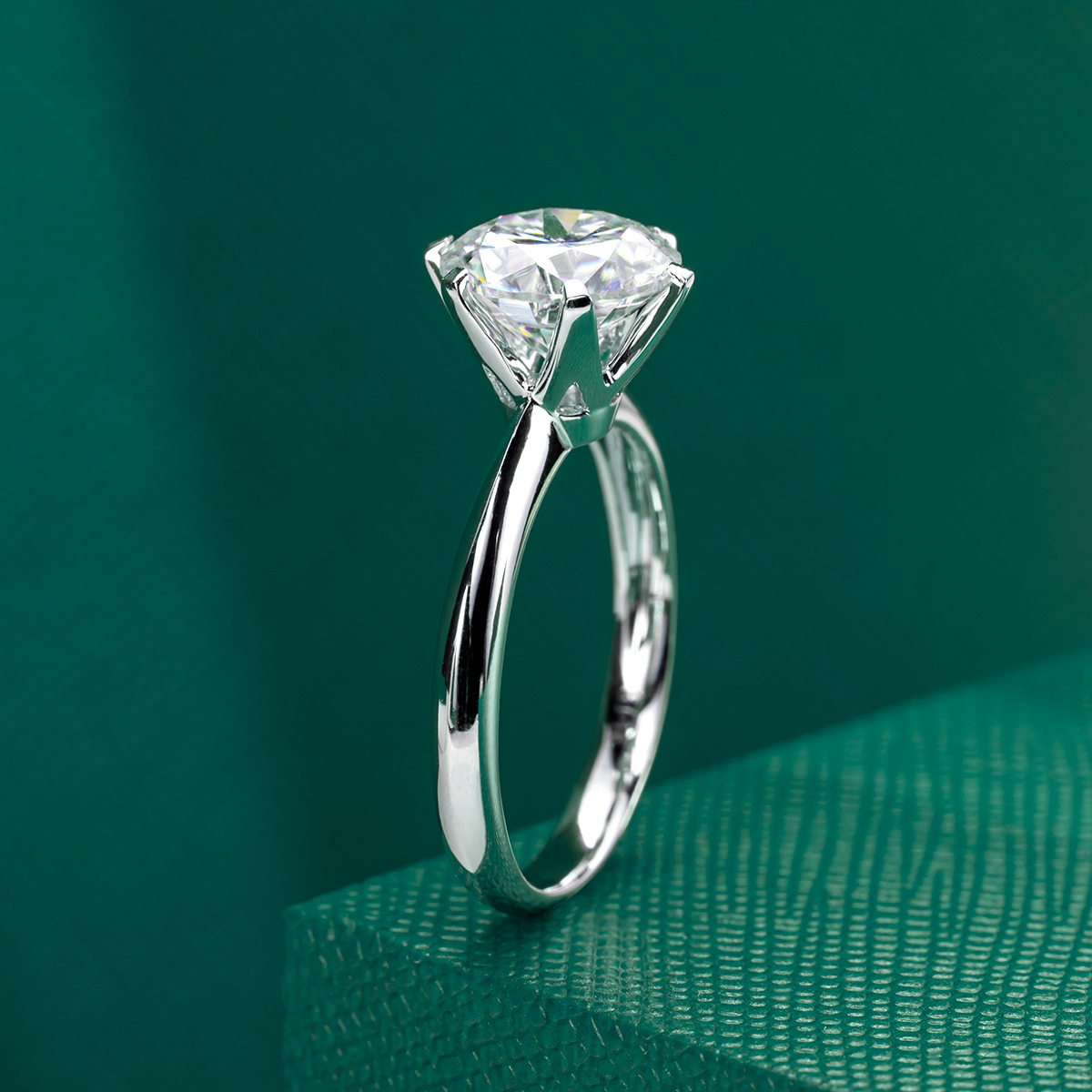 Anel Solitário Moissanite Anel Solitário