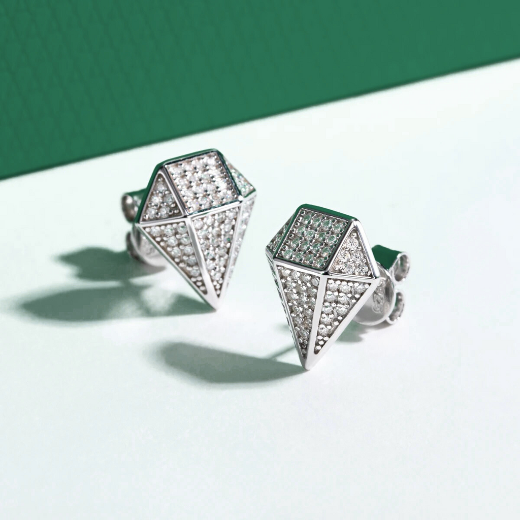Brinco Prisma Moissanite Moissanite Brincos