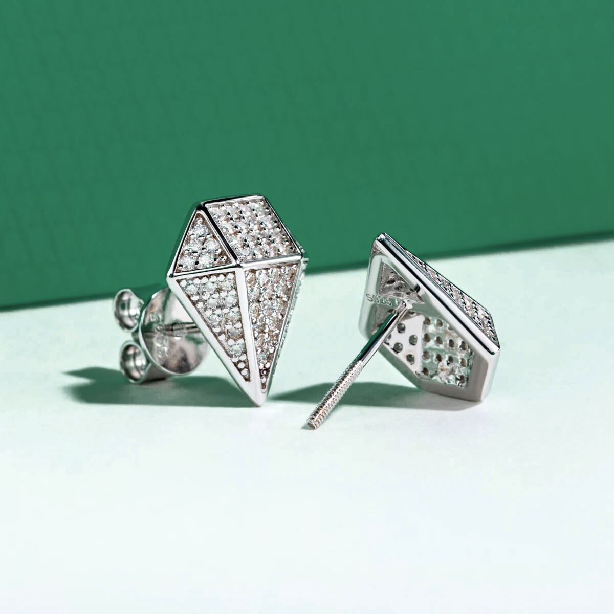 Brinco Prisma Moissanite Moissanite Brincos
