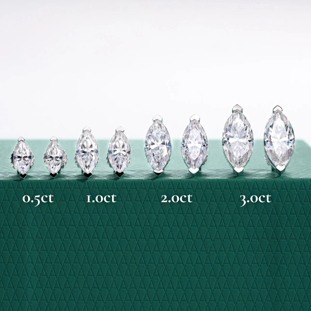 Brinco Navete Moissanite