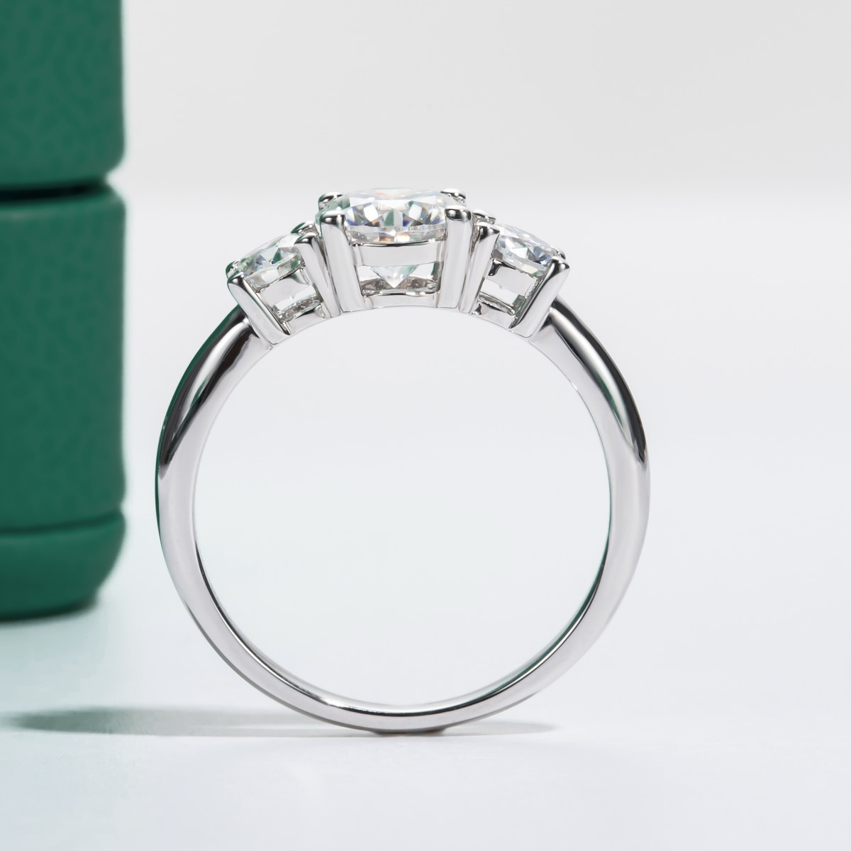 Anel Trio Moissanite Anel Solitário