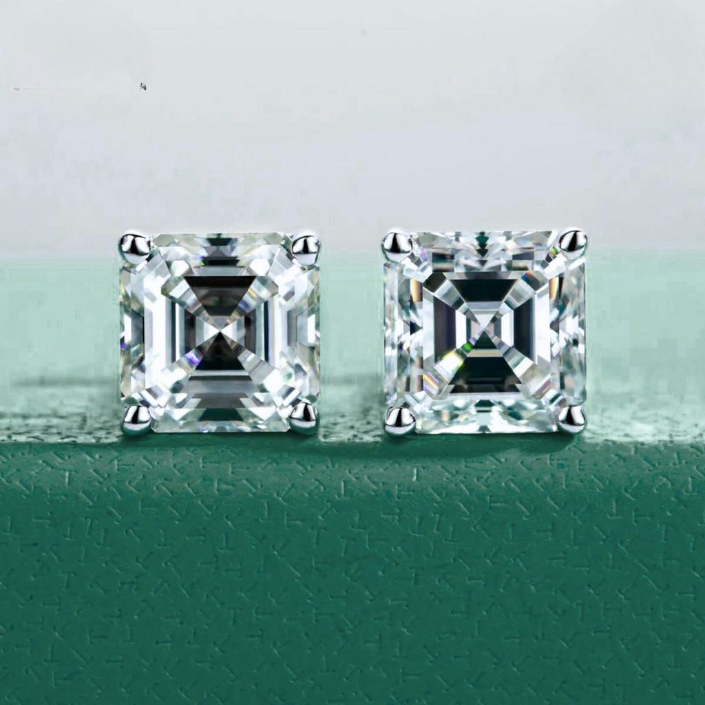 Brinco Asscher Haste em Ouro 10k Brincos