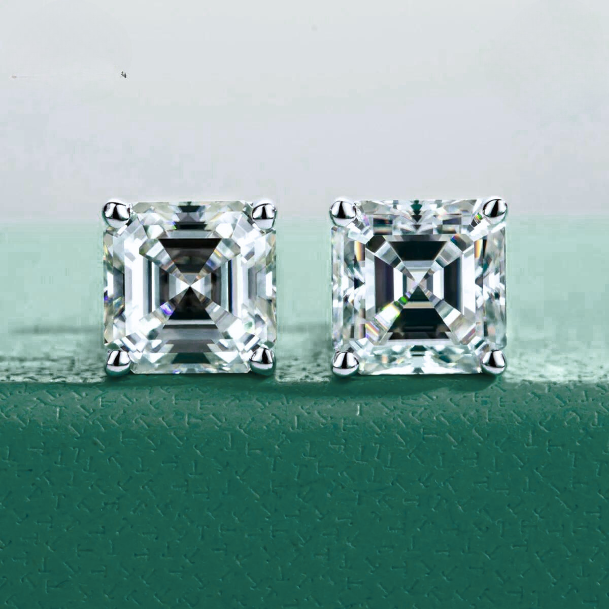 Brinco Asscher Haste em Ouro 10k Brincos