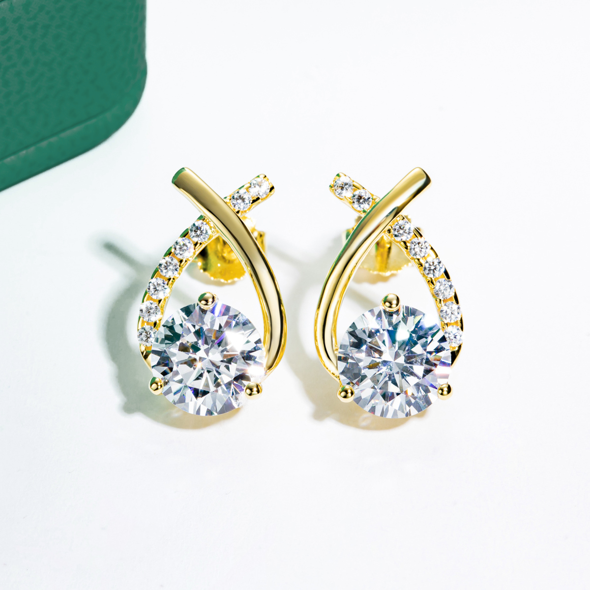 Brinco Aurora Moissanite Ouro Brincos