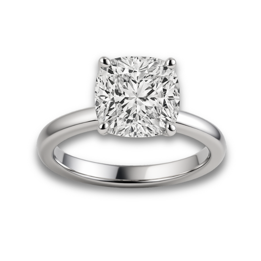 Anel Solitário Cushion Moissanite
