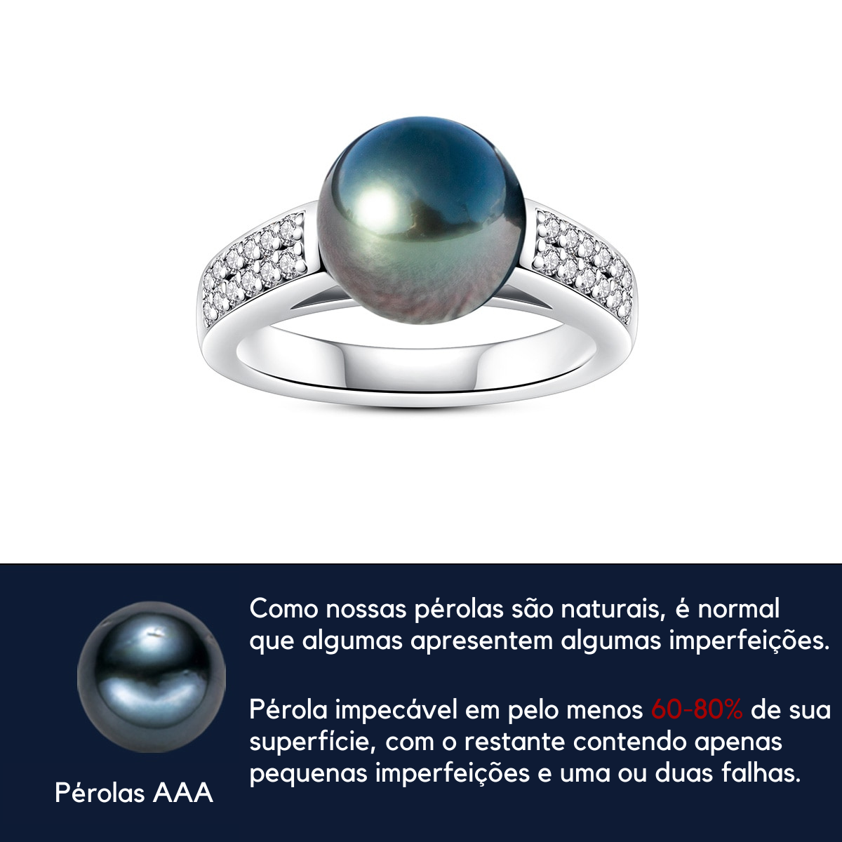 Anel Solitário Aurora Negra Moissanite Anel Solitário