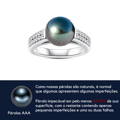 Anel Solitário Aurora Negra Moissanite