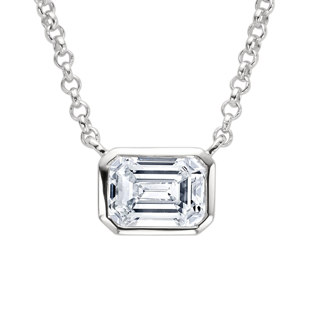Colar Lauren Moissanite Prata Colar