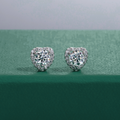 Brinco Coração Moissanite Moissanite Brincos