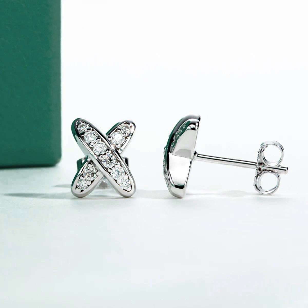 Brinco Cross Moissanite Moissanite Brincos