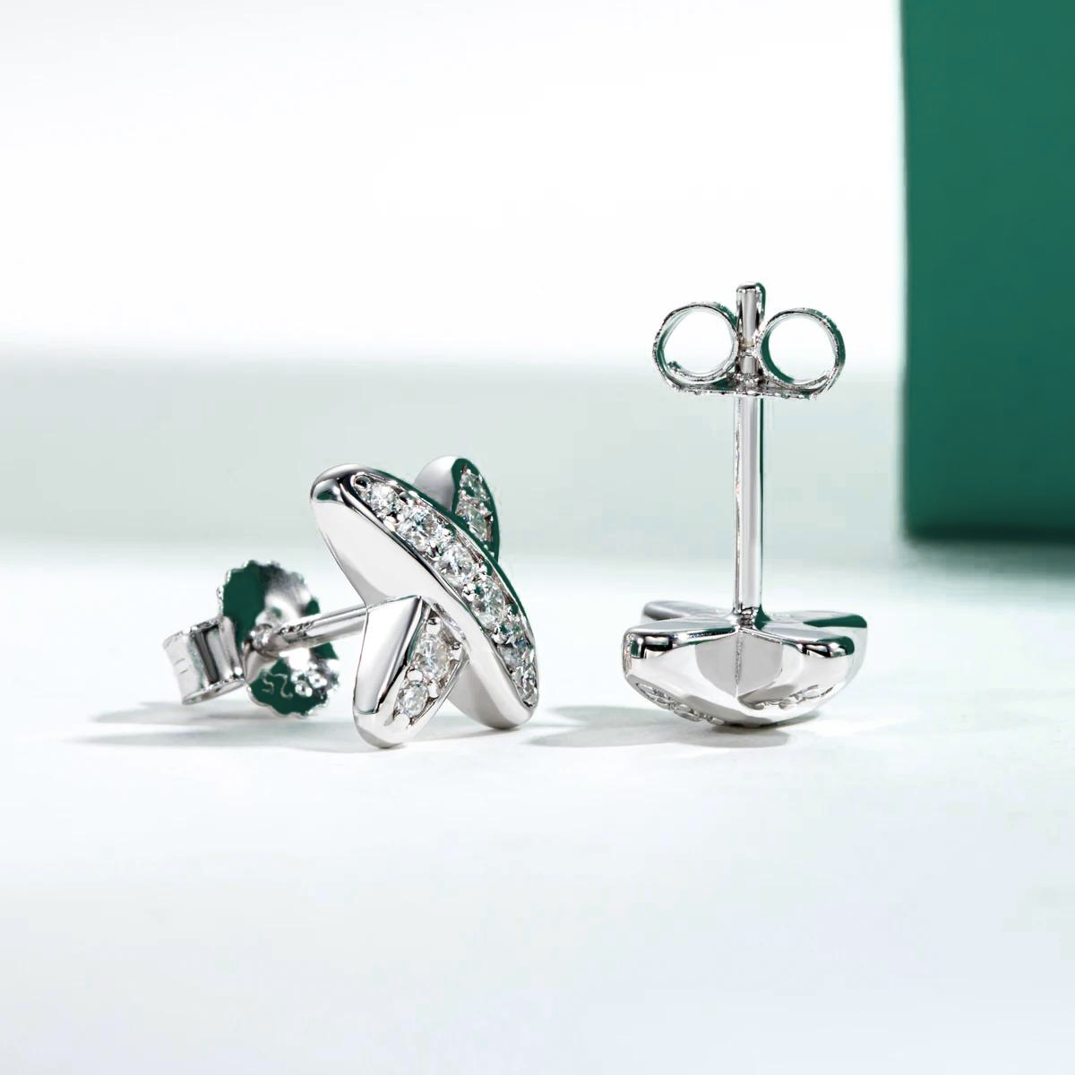 Brinco Cross Moissanite Moissanite Brincos
