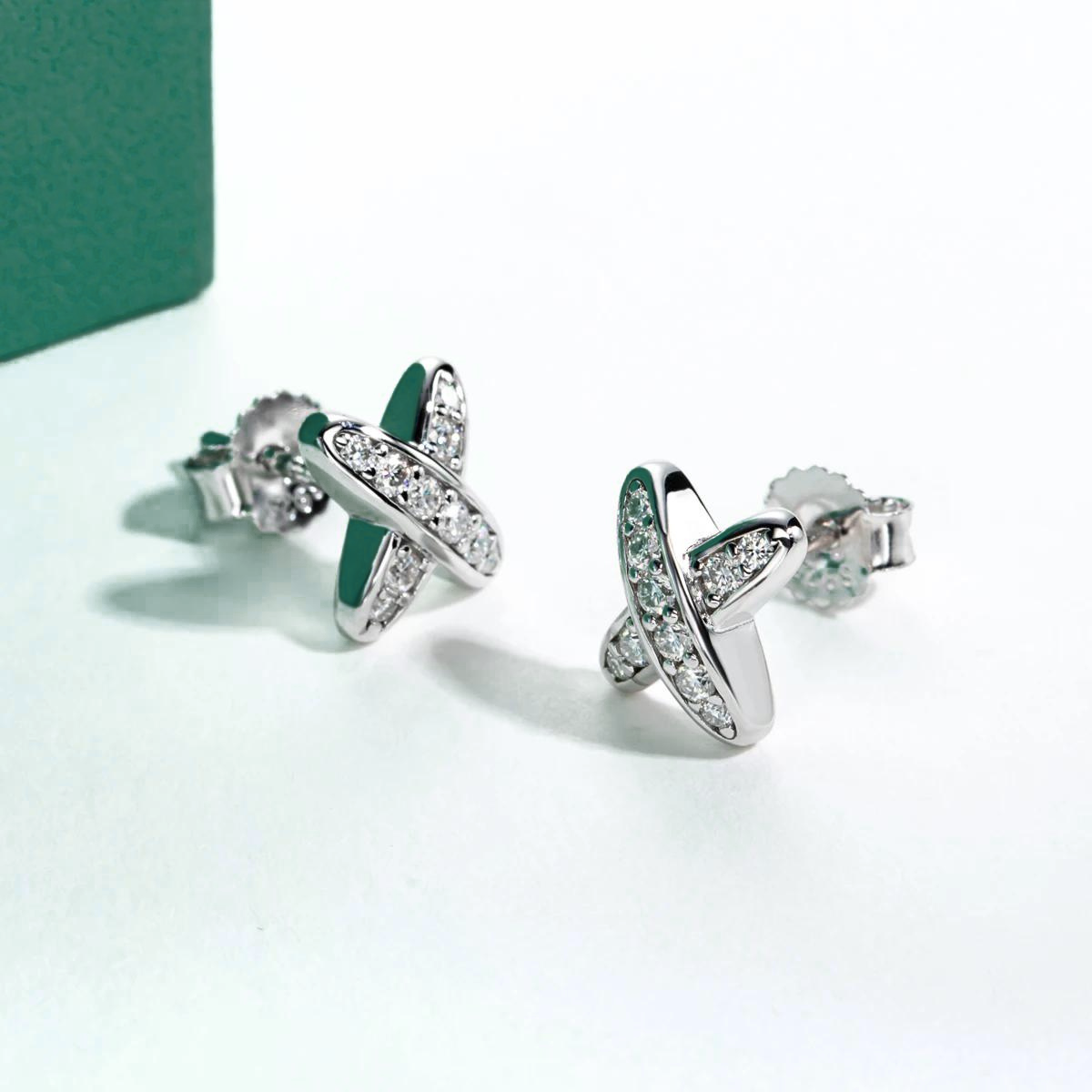 Brinco Cross Moissanite Moissanite Brincos