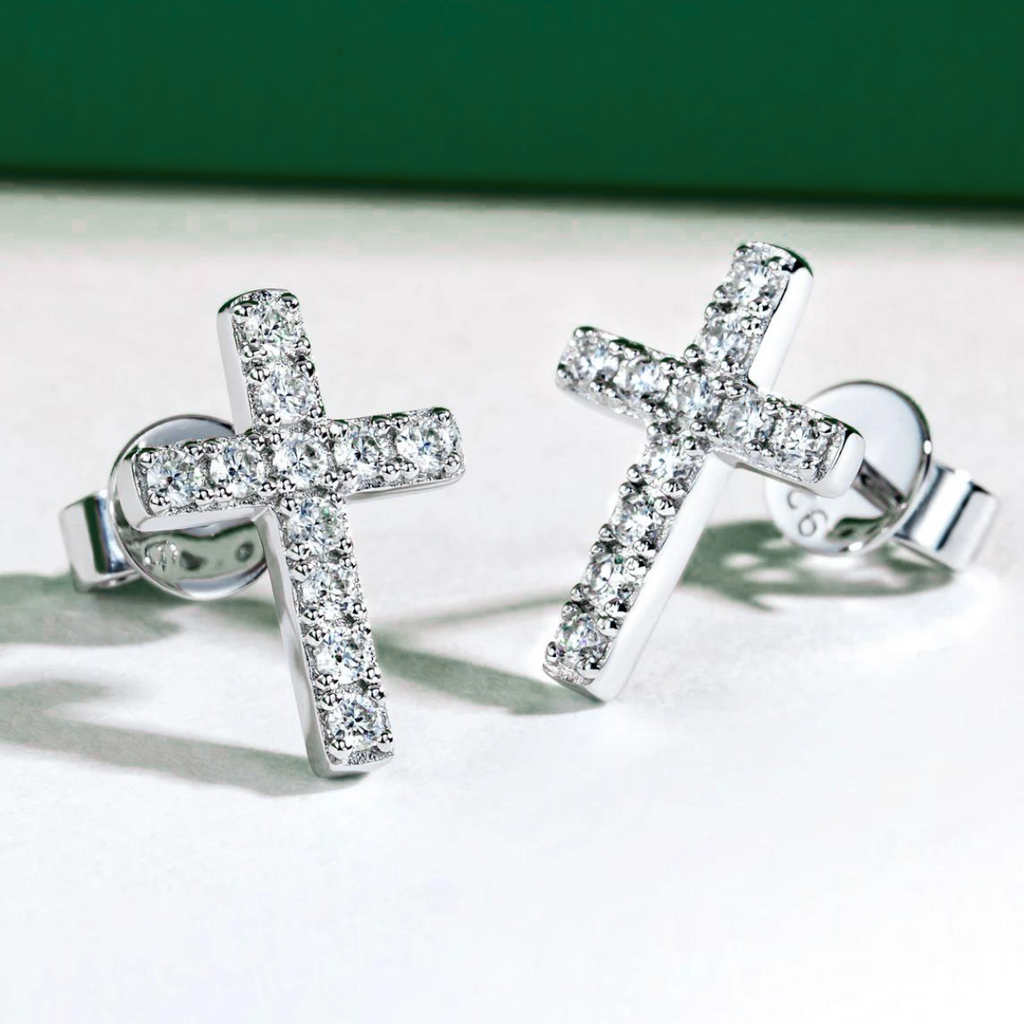 Brinco Cruz Moissanite Moissanite Brincos