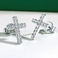 Brinco Cruz Moissanite Moissanite Brincos