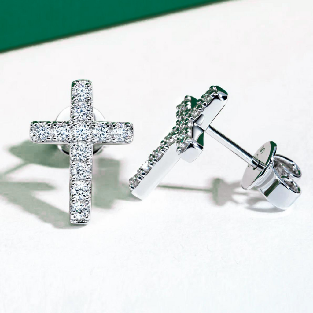 Brinco Cruz Moissanite Moissanite Brincos