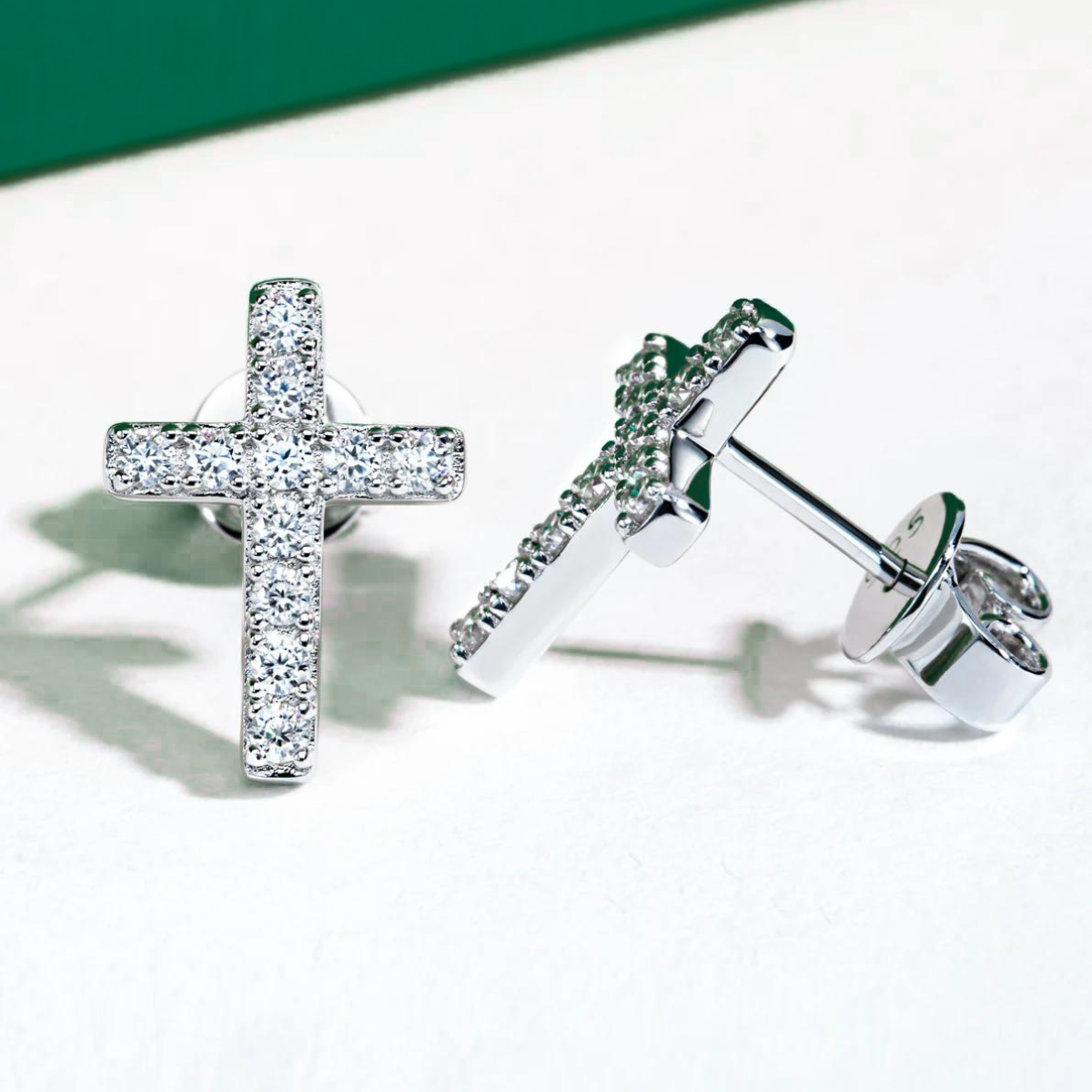 Brinco Cruz Moissanite Moissanite Brincos