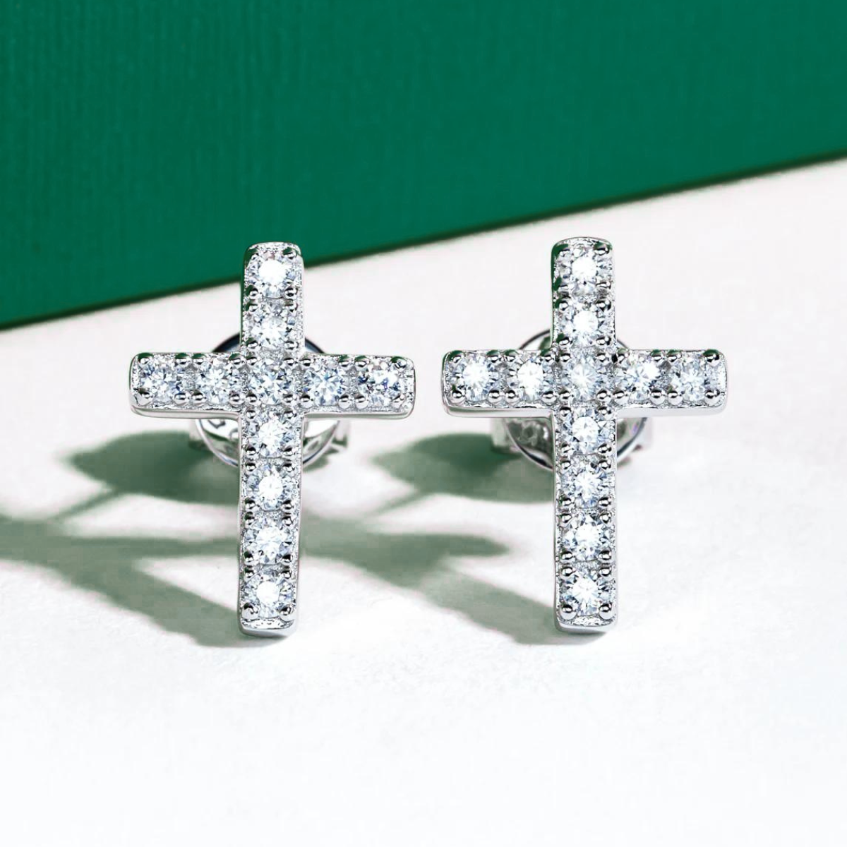 Brinco Cruz Moissanite Moissanite Brincos