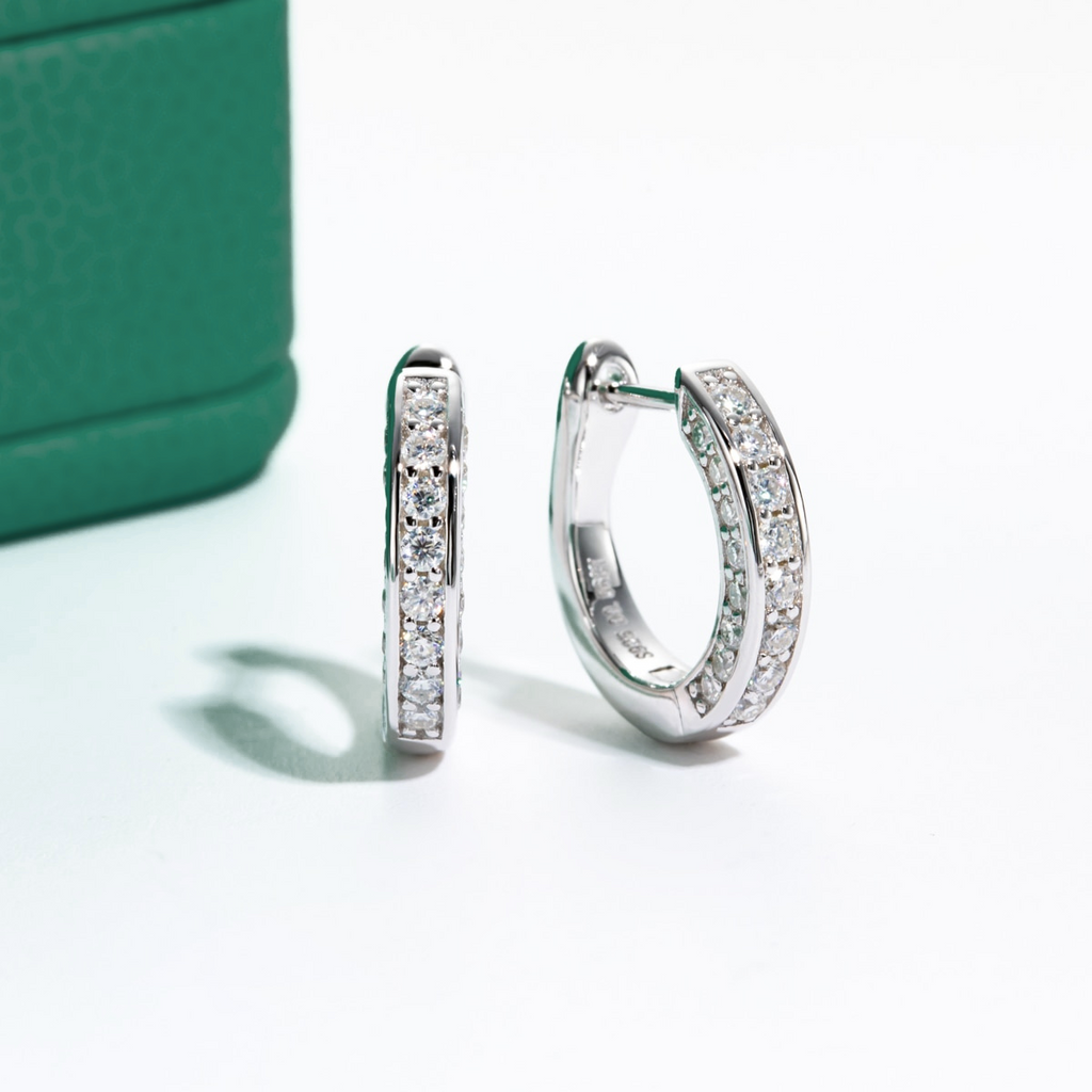 Brinco de Argola Luxury Moissanite Moissanite Brincos
