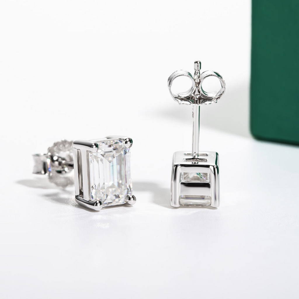 Brinco Esmeralda Haste em Ouro 10k 0.5ct Brincos