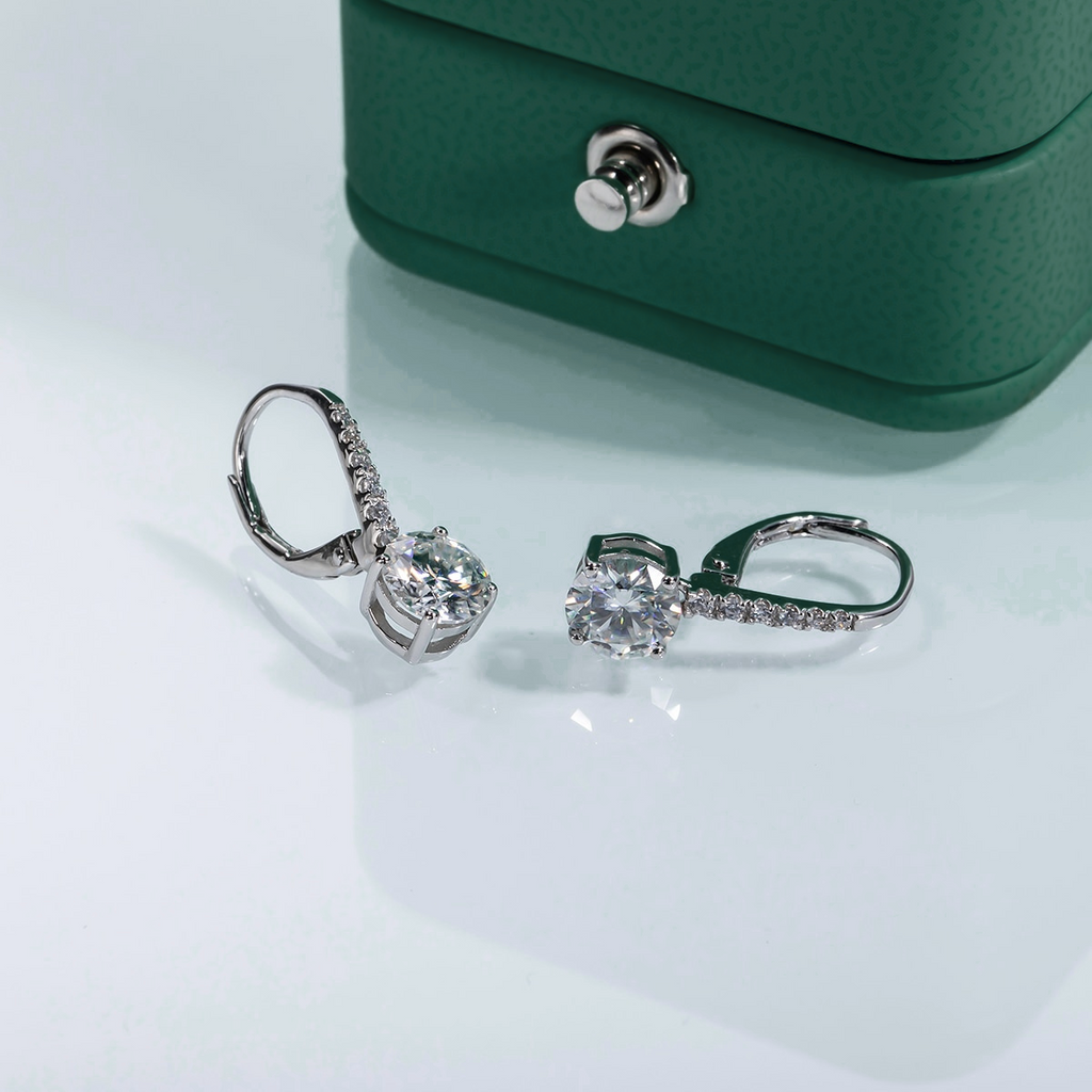 Brinco Gota Brilhante Moissanite Moissanite Brincos