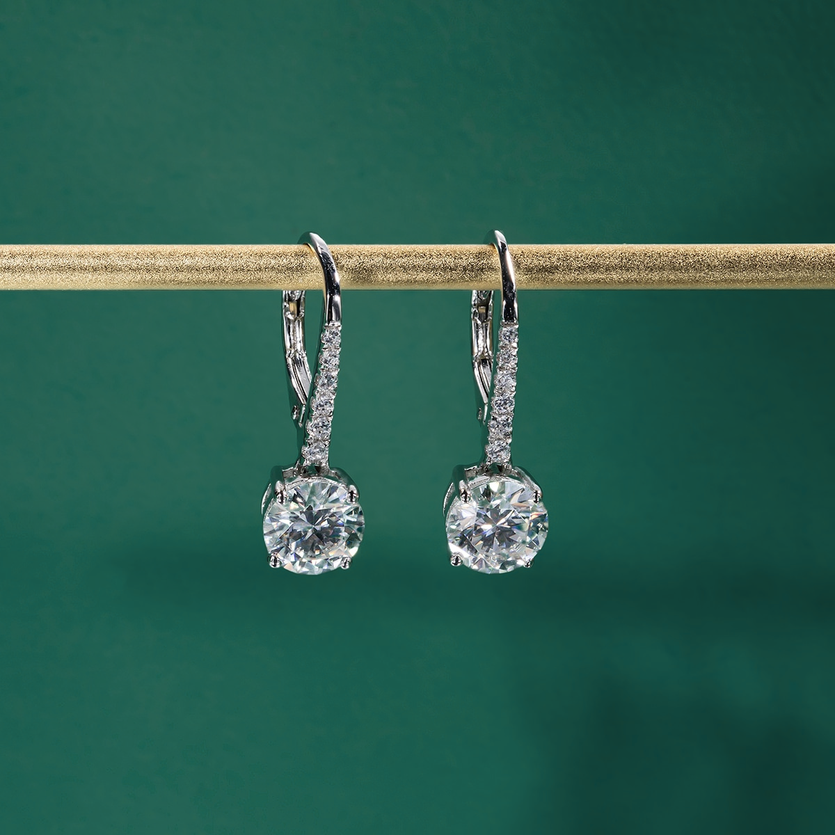 Brinco Gota Brilhante Moissanite Moissanite Brincos