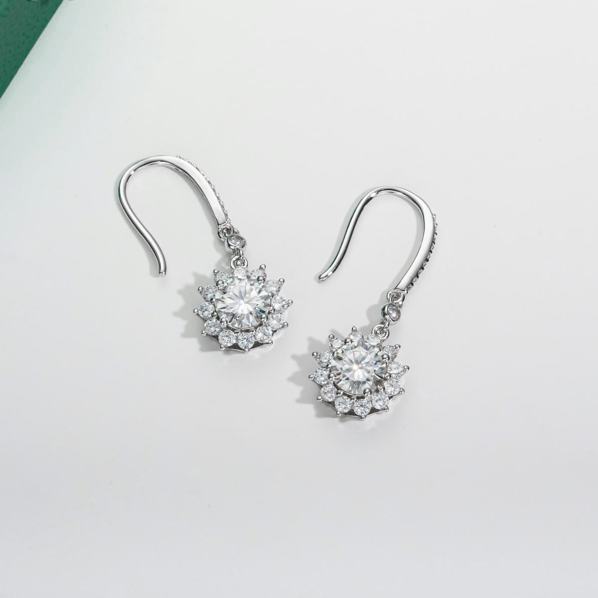 Brinco Gota Girassol Moissanite Moissanite Brincos