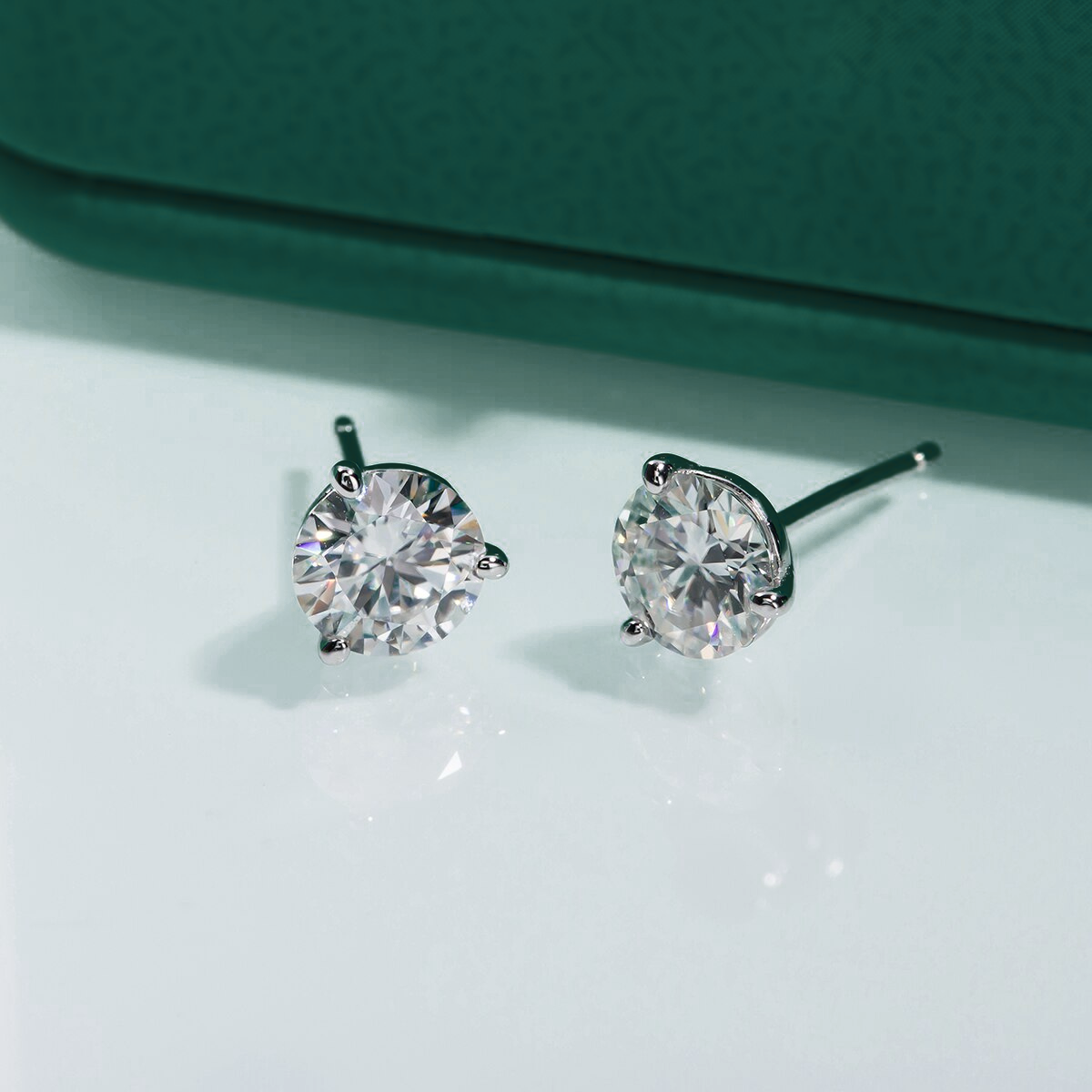 Brinco Solitário 3 Garras Moissanite Moissanite Brincos
