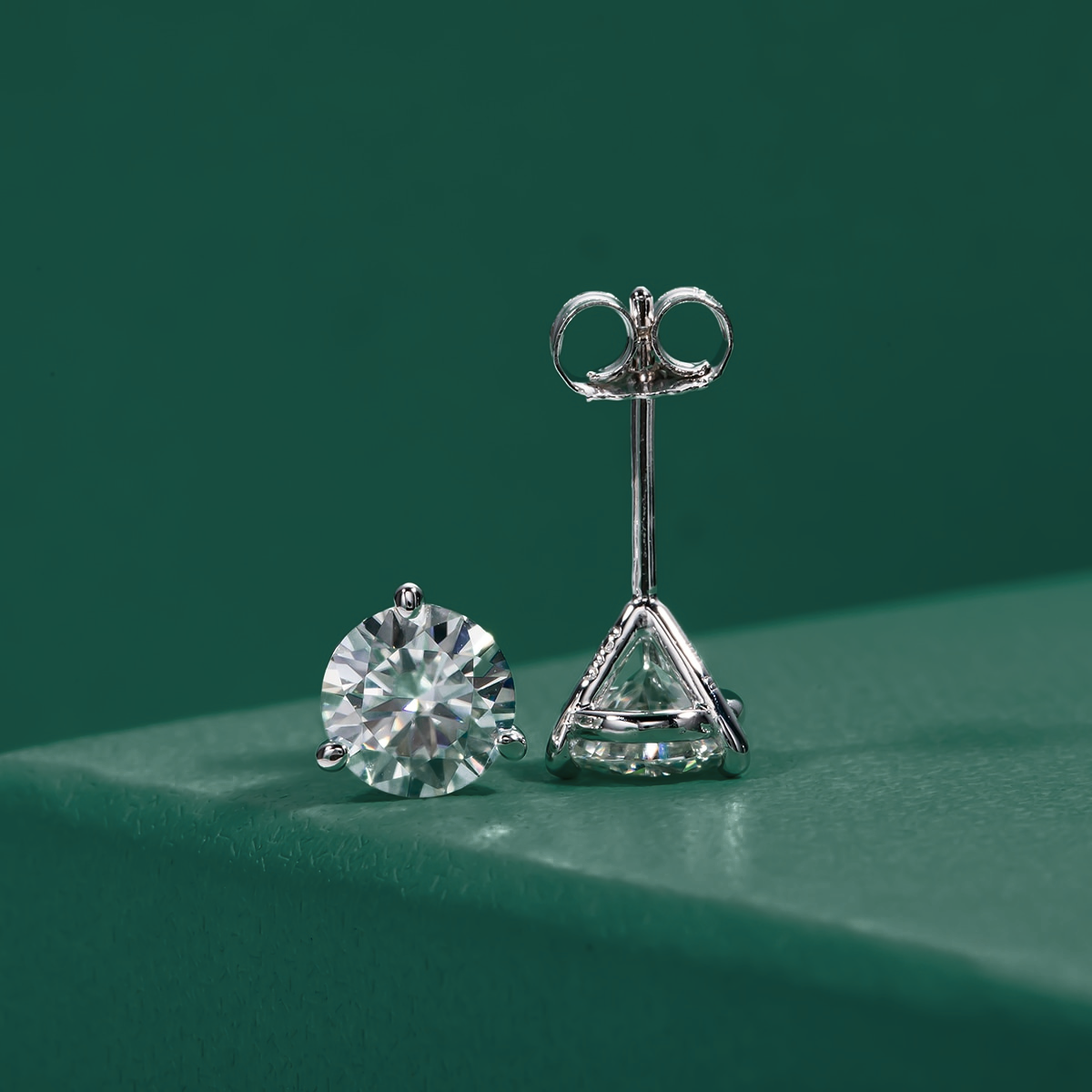 Brinco Solitário 3 Garras Moissanite Moissanite Brincos