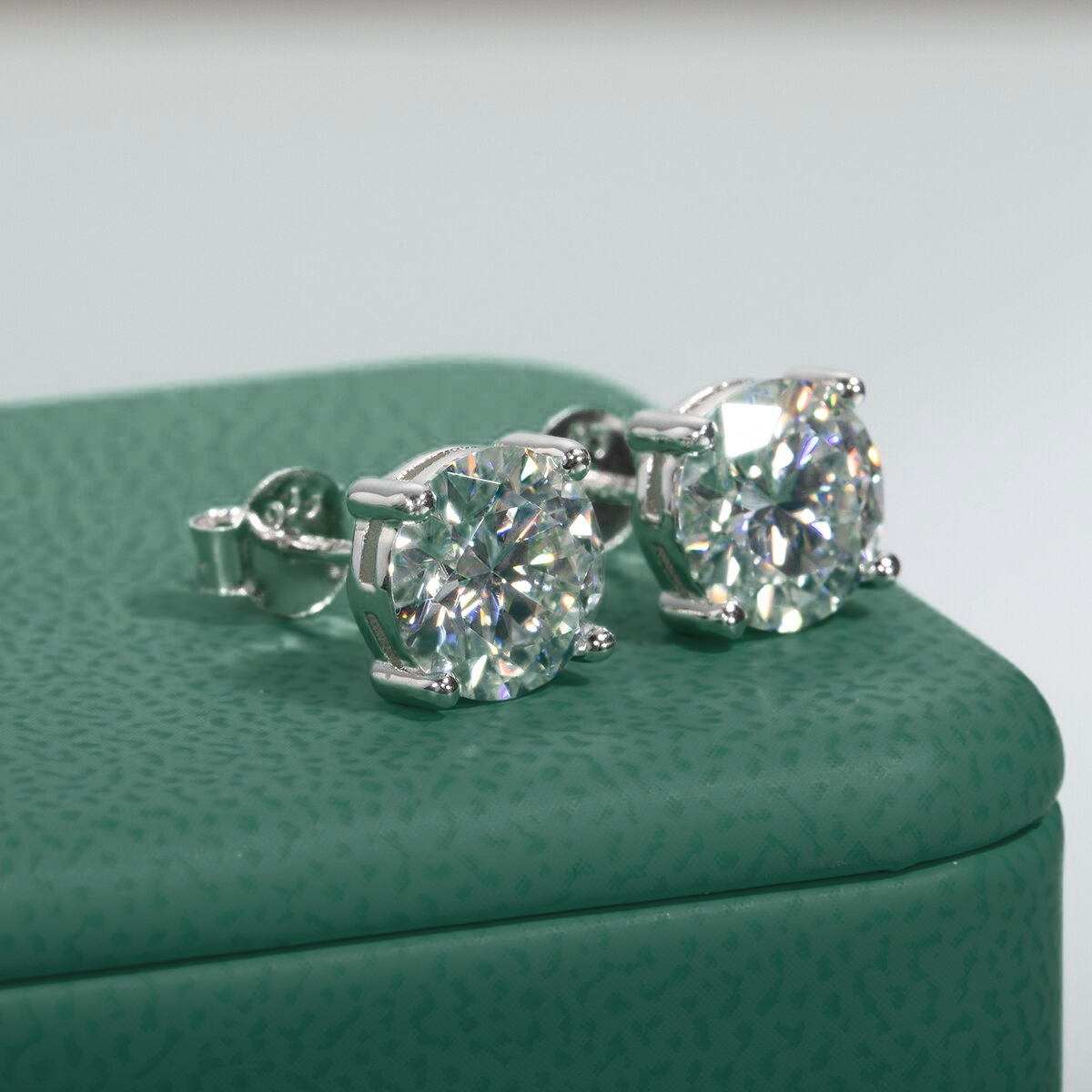 Brinco Solitário 4 Garras Moissanite Moissanite Brincos