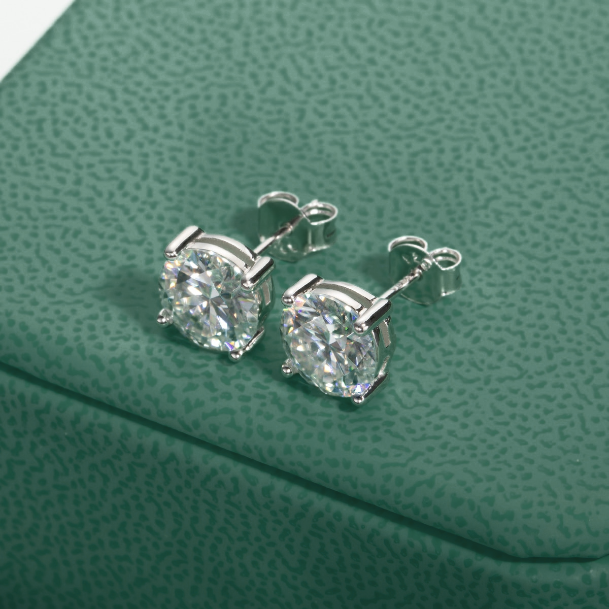 Brinco Solitário 4 Garras Moissanite Moissanite Brincos