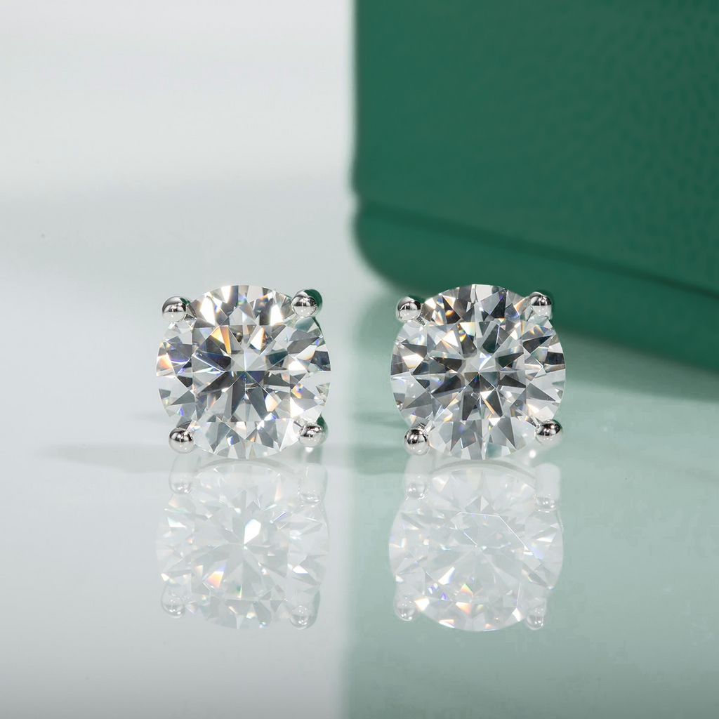 Brinco Solitário 4 Garras Moissanite Moissanite Brincos