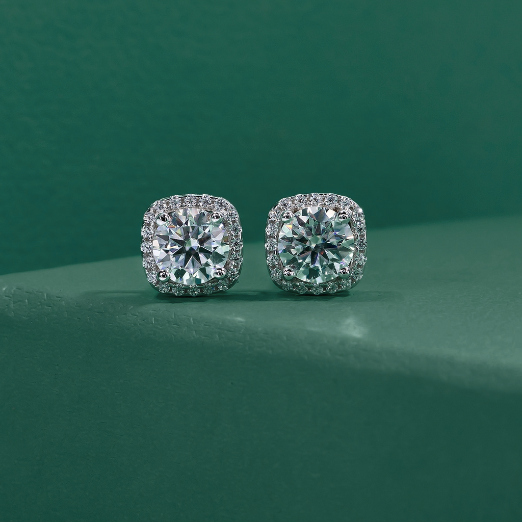 Brinco Square Moissanite Moissanite Brincos