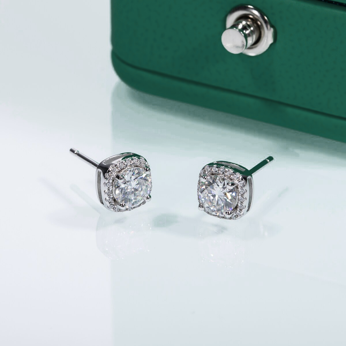 Brinco Square Moissanite Moissanite Brincos