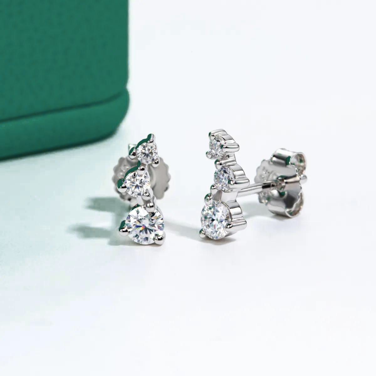 Brinco Trio Moissanite Brincos