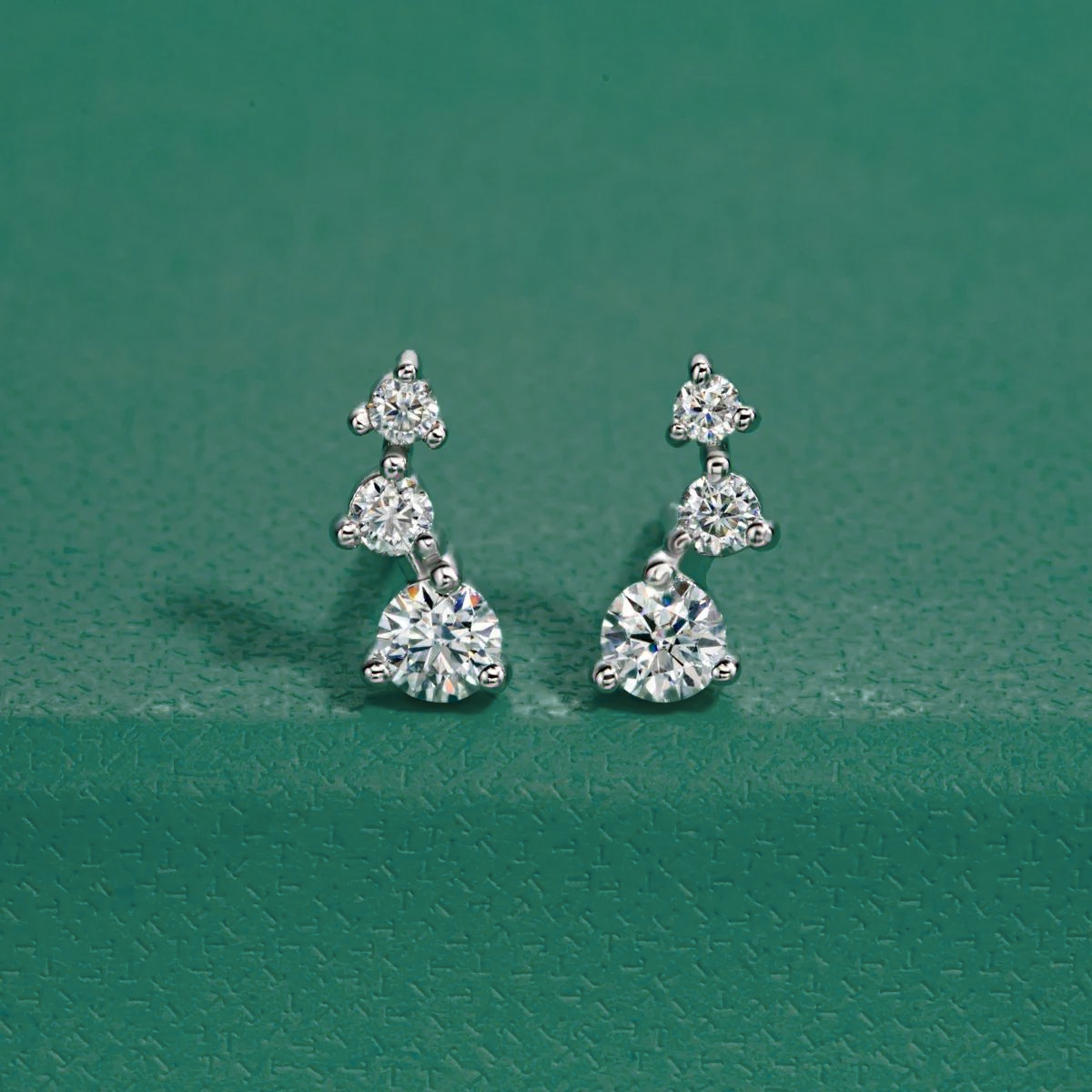 Brinco Trio Moissanite Prata Brincos