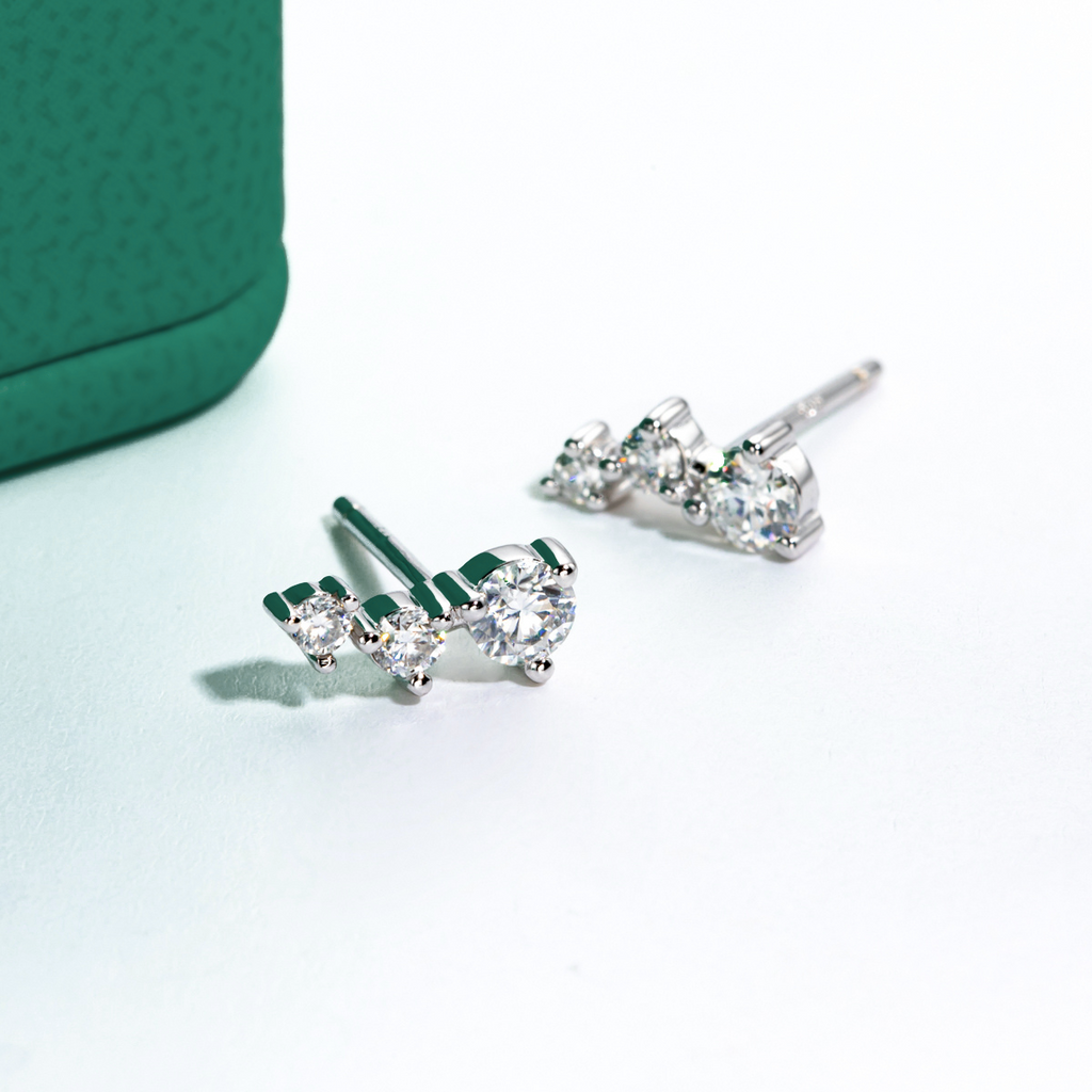 Brinco Trio Moissanite Brincos