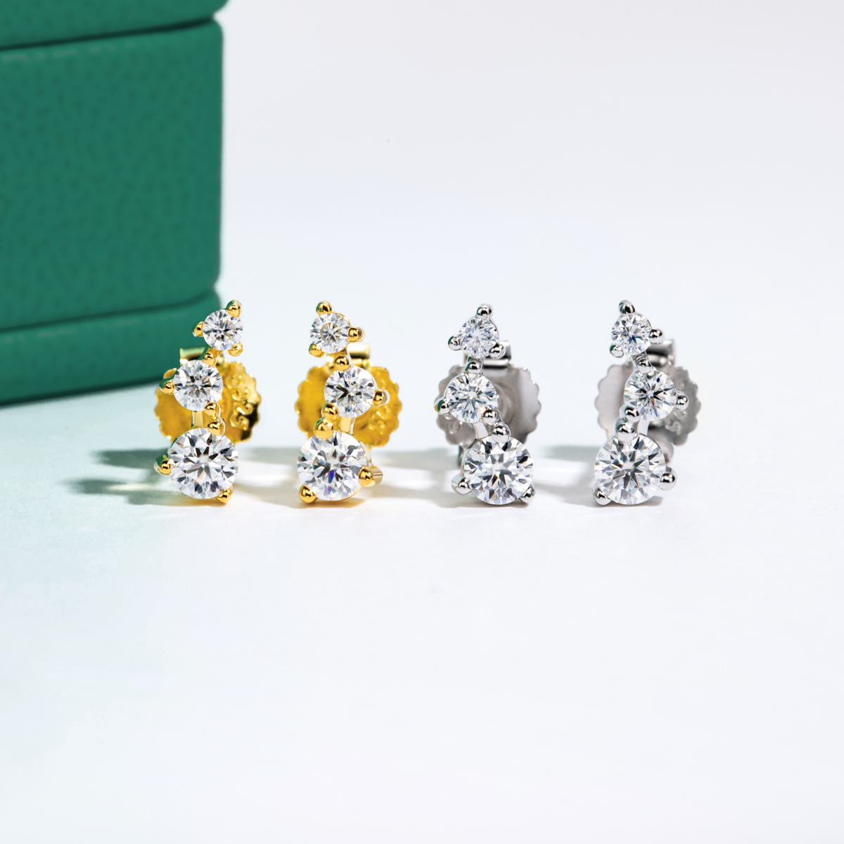 Brinco Trio Moissanite Brincos