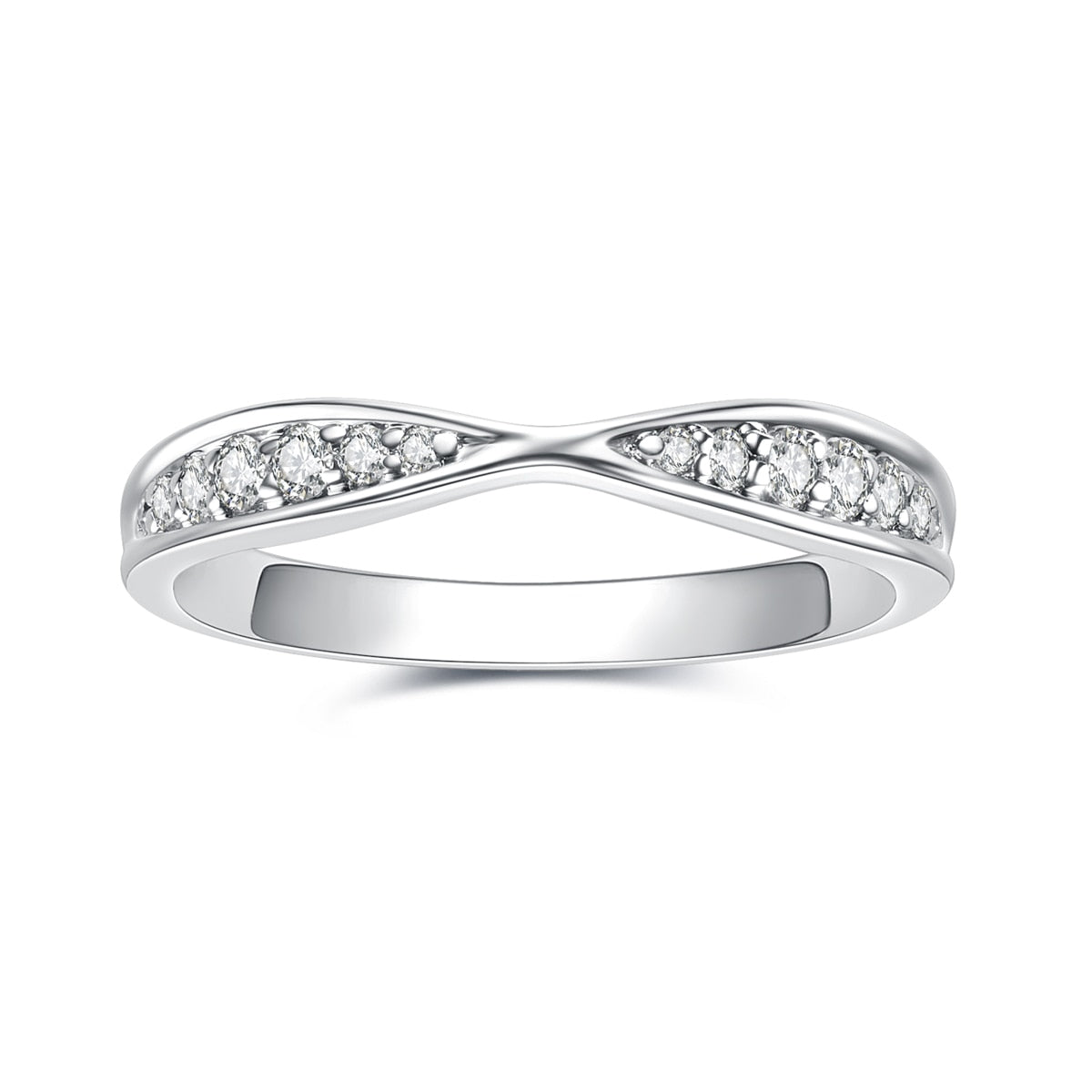 Meia Aliança Infinity Moissanite Meia Aliança